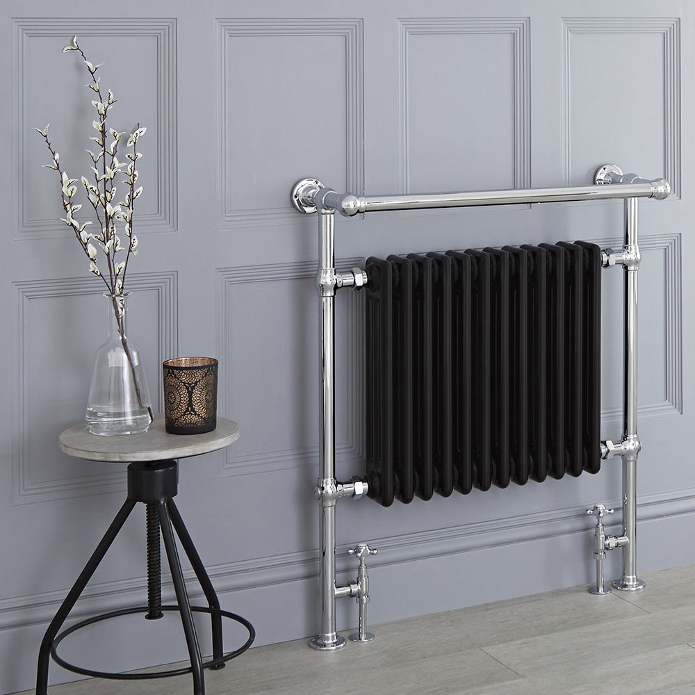 Milano Elizabeth - Traditional Heated Towel Rail (With Overhanging Rail) - Choice of Size and Finish
