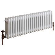 Milano Windsor - Horizontal Triple Column White Traditional Cast Iron Style Radiator - 300mm x 1010mm