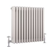 Milano Windsor - White Traditional Horizontal Four Column Radiator - 600mm x 605mm