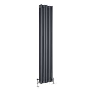 Milano Windsor - Vertical Triple Column Anthracite Traditional Cast Iron Style Radiator - 1800mm x 380mm