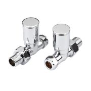 Milano - Modern Chrome Straight Radiator Valves - Straight