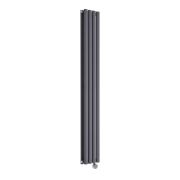 Milano x ECOSO Aruba Slim - Electric Anthracite Vertical Designer Radiator - 1600mm x 236mm (Double Panel) - with Wi-FI Thermostatic Heating Element