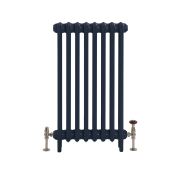 Milano Mercury - 3 Column Cast Iron Radiator - 660mm Tall - Farrow & Ball Hague Blue - Multiple Sizes Available