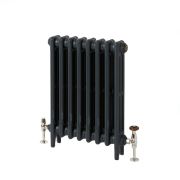 Milano Mercury - 3 Column Cast Iron Radiator - 560mm Tall - Farrow & Ball Railings Grey - Multiple Sizes Available
