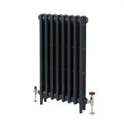 Milano Mercury - 3 Column Cast Iron Radiator - 760mm Tall - Farrow & Ball Railings Grey - Multiple Sizes Available
