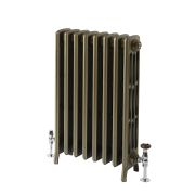 Milano Isabel - 4 Column Cast Iron Radiator - 660mm Tall - Natural Brass - Multiple Sizes Available