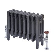 Milano Mercury - 4 Column Cast Iron Radiator - 460mm Tall - Antique Graphite - Multiple Sizes Available
