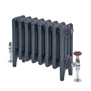 Milano Mercury - 4 Column Cast Iron Radiator - 560mm Tall - Antique Silver - Multiple Sizes Available