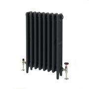 Milano Mercury - 4 Column Cast Iron Radiator - 560mm Tall - Farrow & Ball Railings Grey - Multiple Sizes Available