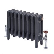 Milano Mercury - 4 Column Cast Iron Radiator - 460mm Tall - Slate Black - Multiple Sizes Available