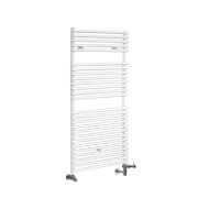 Milano Arno - White Dual Fuel Bar on Bar Heated Towel Rail 1190mm x 600mm