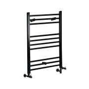 Milano Nero - Matt Black Dual Fuel Straight Heated Towel Rail 800mm x 500mm