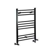 Milano Nero - Matt Black Dual Fuel Straight Heated Towel Rail 800mm x 600mm