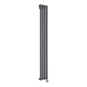 Milano x ECOSO Aruba Slim - Electric Anthracite Vertical Designer Radiator - 1600mm x 236mm (Single Panel) - with Wi-FI Thermostatic Heating Element
