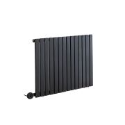 Milano x ECOSO Capri Electric - Anthracite Flat Panel Horizontal Designer Radiator - 635mm x 826mm (Single Panel) - with Wi-Fi Thermostatic Heating Element
