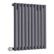 Milano x ECOSO Aruba - Electric Anthracite Horizontal Designer Radiator - 635mm x 590mm (Single Panel) - with Wi-FI Thermostatic Heating Element