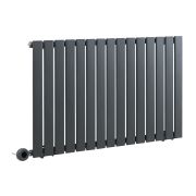 Milano x ECOSO Alpha Electric - Anthracite Horizontal Flat Panel Designer Radiator - 635mm x 1190mm (Single Panel) - with Wi-Fi Thermostatic Heating Element