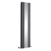 Milano Icon - Anthracite Vertical Mirrored Designer Radiator (Double Panel) - Choice of Size