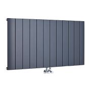 Milano Skye - Anthracite Horizontal Aluminium Designer Radiator (Single Panel) - 600mm Tall - Choice Of Width