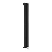 Milano x ECOSO Aruba - Electric Black Vertical Designer Radiator - 1600mm x 236mm (Single Panel) - with Wi-FI Thermostatic Heating Element