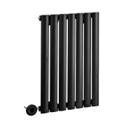 Milano x ECOSO Aruba Electric - Black Horizontal Designer Radiator 635mm x 413mm (Single Panel) - with Wi-Fi Thermostatic Heating Element