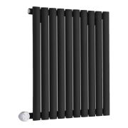 Milano x ECOSO Aruba - Electric Black Horizontal Designer Radiator - 635mm x 590mm (Single Panel) - with Wi-FI Thermostatic Heating Element