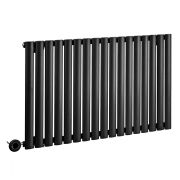 Milano x ECOSO Aruba Electric - Black Horizontal Designer Radiator - 635mm x 1000mm (Single Panel) - with Wi-Fi Thermostatic Heating Element