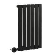 Milano x ECOSO Alpha Electric - Black Horizontal Flat Panel Designer Radiator - 635mm x 420mm (Single Panel) - with Wi-Fi Thermostatic Heating Element
