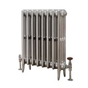 Milano Alice - Classic Cast Iron Column Radiator - 660mm Tall - Silver - Multiple Sizes Available