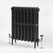 Milano Alice - Classic Cast-Iron Column Radiator - 660mm Tall - Black - Multiple Sizes Available