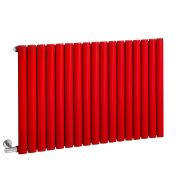 Milano Aruba Electric - Siamese Red Horizontal Designer Radiator - 635mm Tall - Choice of Size, Thermostat and Cable Cover