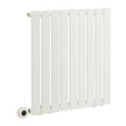 Milano x ECOSO Alpha Electric - White Horizontal Single Flat Panel Designer Radiator - 635mm x 630mm (Single Panel) - with Wi-Fi Thermostatic Heating Element