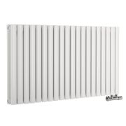 Milano Aruba Flow - White Horizontal Side Connection Designer Radiator (Double Panel) - 635mm Tall - Choice Of Width