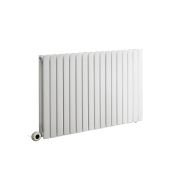 Milano x ECOSO Capri - Electric White Horizontal Designer Radiator - 635mm Tall - Choice of Size and Wi-Fi Thermostat - Plug-In and Hardwired Options
