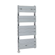 Milano x ECOSO Electric Lustro - Designer Chrome Flat Panel Heated Towel Rail - 1000mm x 450mm - with Thermostatic Wi-Fi Heating Element