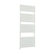 Milano x ECOSO Lustro - Electric Designer White Flat Panel Heated Towel Rail - Choice of Size, Heating Element and Cable Cover