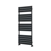 Milano Lustro - Designer Black Flat Panel Heated Towel Rail - Choice of Size