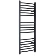 Milano Artle Electric - Curved Anthracite Heated Towel Rail 1200mm x 500mm