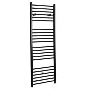 Milano Nero Electric - Straight Matt Black Heated Towel Rail 1600mm x 400mm