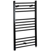 Milano Nero Electric - Straight Matt Black Heated Towel Rail 1000mm x 500mm
