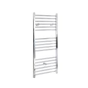 Milano Kent Electric - Straight Chrome Heated Towel Rail 1200mm x 500mm