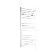 Milano Ive Electric - Straight White Heated Towel Rail 1200mm x 500mm