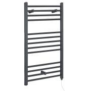Milano Artle Electric - Straight Anthracite Heated Towel Rail 1000mm x 600mm