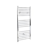Milano Kent Electric - Straight Chrome Heated Towel Rail 1200mm x 600mm