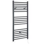 Milano x ECOSO Artle Electric - Straight Anthracite Heated Towel Rail - Choice of Size and Element