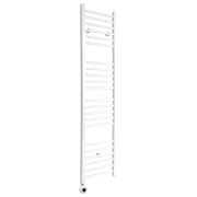 Milano x ECOSO Ive - Electric White Straight Heated Towel Rail - Choice of Size and Heating Element