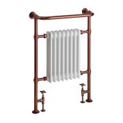 Milano Elizabeth - Brushed Copper Traditional Heated Towel Rail - 963mm x 673mm (With Overhanging Rail)