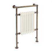 Milano Elizabeth - Dark Brushed Brass Traditional Heated Towel Rail - 930mm x 620mm