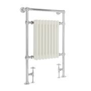 Milano Elizabeth - White and Chrome Traditional Heated Towel Rail - 930mm x 620mm