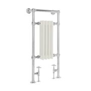 Milano Elizabeth - White and Chrome Traditional Heated Towel Rail - 930mm x 450mm